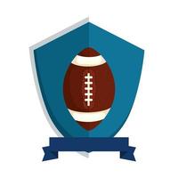 american football helmet in shield isolated icon vector