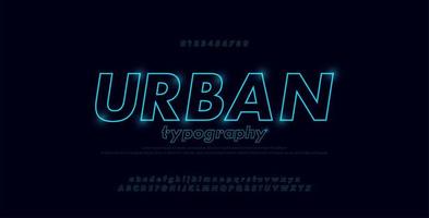 Abstract urban thin line font alphabet vector