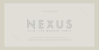 Minimal modern fonts and numbers vector