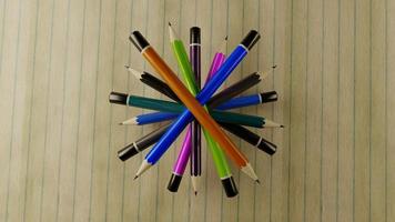 Top view of pencils photo