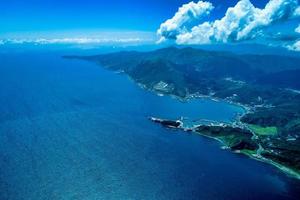 Aerial view of a blue ocean photo