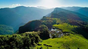 Aerial view of Yuanyang Terraces during the day photo