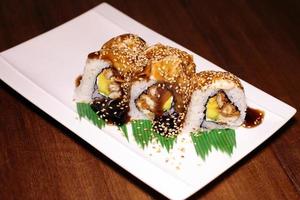 Sesame sushi rolls photo