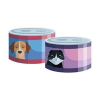 food for cat and dog in can vector