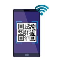 qr code inside smarpthone vector design