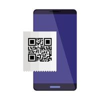 smartphone device with scan code qr vector