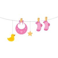 cute baby bib with socks hanging vector