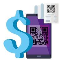 papel de código qr y diseño de vectores de teléfonos inteligentes