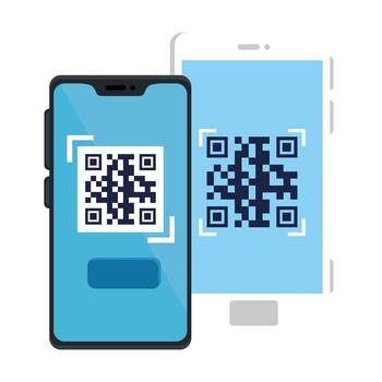 código qr dentro del diseño vectorial del teléfono inteligente vector