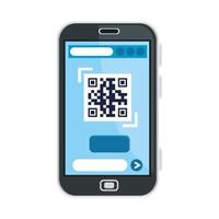 qr code inside smartphone vector design