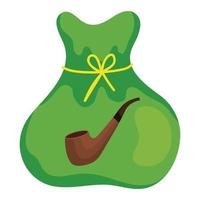 bag of money with pipe smoking vector