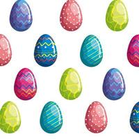 background of eggs easter decorated vector