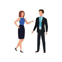 business couple elegant avatar character vector