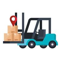 delivery boxes over forklift vector design