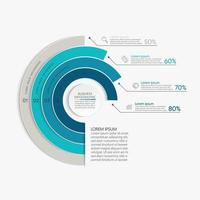 Circle Graph infographic Tmplate With 4 Options. vector