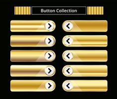 Gold button collection. vector