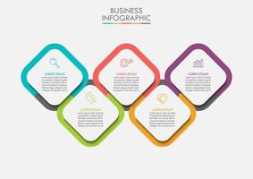 Square Shape Modern Business Infographic Template vector