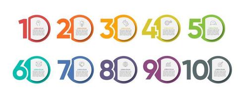 Infographics Icons With 10 Options vector