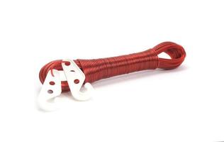 Nylon rope with metal hooks photo