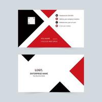 Black red minimalist style universal business card vector