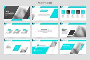 Blue geometric business promotion presentation slides vector