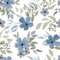 watercolor blue floral seamless pattern