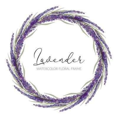 watercolor lavender floral wreath