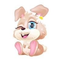 Cute rabbit kawaii cartoon vector character