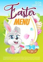 Easter menu poster flat vector template