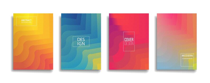 bright gradient color abstract line pattern background cover design vector