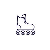 Roller skates line icon isolated on white vector