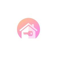 home and key logo design, vector icon