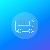 bus icon, linear vector, side view vector