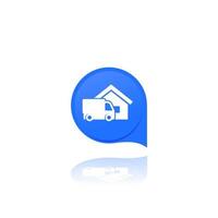 Home delivery icon with truck vector