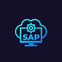 sap, icono de software de nube empresarial, vector