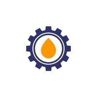 oil and gear icon on white vector