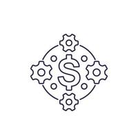 cost optimization, efficiency, financial concept, line icon vector