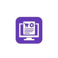 order processing, online shopping icon vector