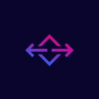 arrows pointed in two directions vector icon for web
