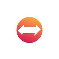 arrows pointed in two directions, vector round icon