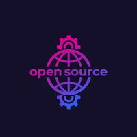 Open source software vector icon