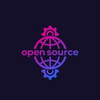 Open source software vector icon