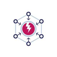 negative impact icon on white, vector