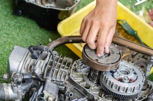 Motorcycle engine repair photo