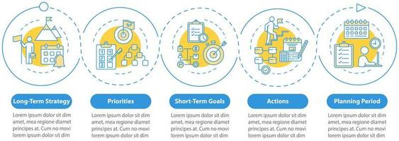 Setting goal vector infographic template. Building business presentation design elements.