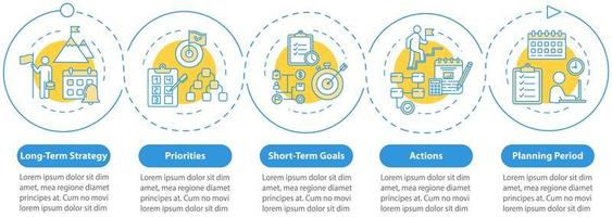 Setting goal vector infographic template. Building business presentation design elements.