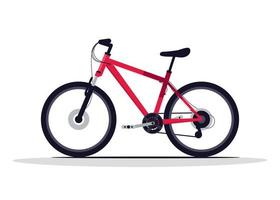 Red bicycle semi flat RGB color vector illustration