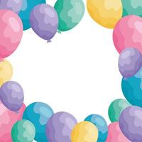 frame of balloons helium decoration vector