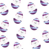 background of rabbits in eggs easter vector