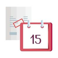 cupón de papel con recordatorio de calendario vector